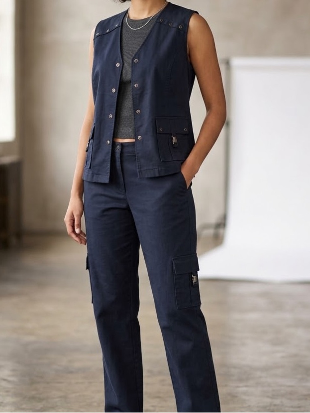 Utility Cargo Pants and Vest Set